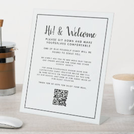 Sociale afstand restaurant QR code instructie Reclamebord Met Voetstuk