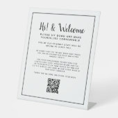 Sociale afstand restaurant QR code instructie Reclamebord Met Voetstuk (Voorkant)