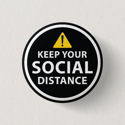 Sociale afstand ronde button 3,2 cm (Voorkant)