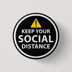 Sociale afstand ronde button 3,2 cm