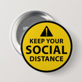 Sociale afstand ronde button 7,6 cm (Voorkant /achterkant)