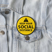 Sociale afstand ronde button 7,6 cm (In situ)