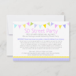 Sociale afstand straat partij bunting kaart