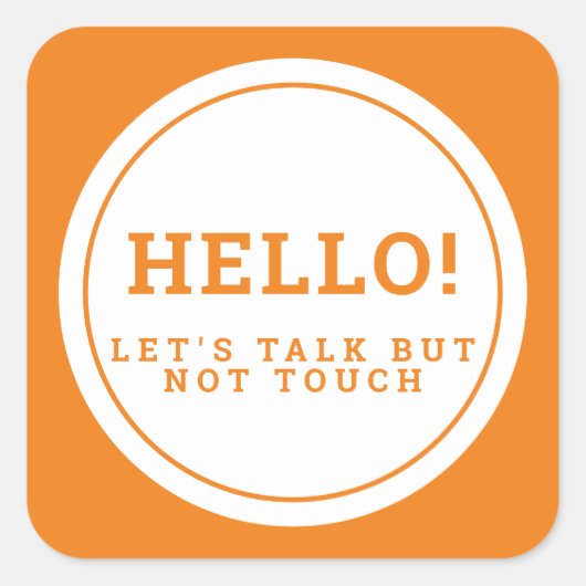 Sociale afstand tussen gastartsen hallo vierkante sticker (Voorkant)