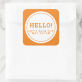 Sociale afstand tussen gastartsen hallo vierkante sticker (Tas)