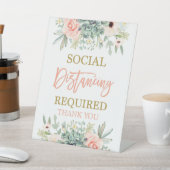 Sociale afstand vereist reclamebord met voetstuk (Insitu)