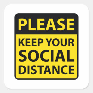 Sociale Afstand Vierkante Sticker