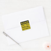 Sociale Afstand Vierkante Sticker (Envelop)