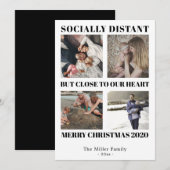 Sociale afstand Vrolijk Kerstfeest 2020 fotokaart Bedankkaart (Voorkant / Achterkant)