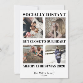 Sociale afstand Vrolijk Kerstfeest 2020 fotokaart Bedankkaart