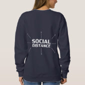 Sociale Afstand wit moderne typografie pijlen plez Trui (Achterkant)