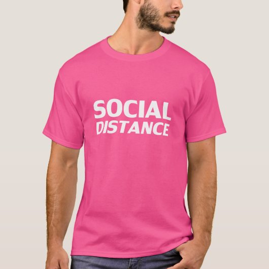 Sociale afstand, witte letters - t-shirt (Voorkant)