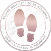 Sociale Afstandelijke Marmeren Roos Gouden Vloerma Sticker (Voorkant)