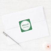 Sociale afstanden in de bruiloft groene hallo vierkante sticker (Envelop)
