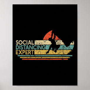 Sociale afstandsexpert klimmende vintage rotsklimm poster