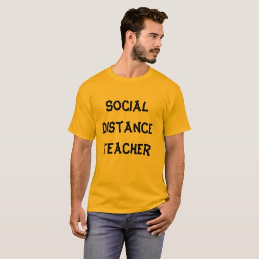 Sociale afstandsleraar t-shirt (Voorkant volledig)