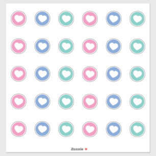 Sociale afstotende kleur gecodeerd roze blauw groe sticker