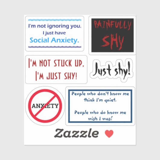 Sociale angst ingesteld #1 Aangepaste vinylsticker Sticker (Vel)