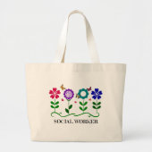 Sociale Arbeider.. Bloemen, Harten en Butterflies Grote Tote Bag (Voorkant)