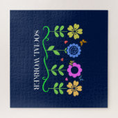 Sociale Arbeider.. Bloemen, Harten en Butterflies Legpuzzel (Horizontaal)