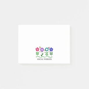Sociale Arbeider.. Bloemen, Harten en Butterflies Post-it® Notes