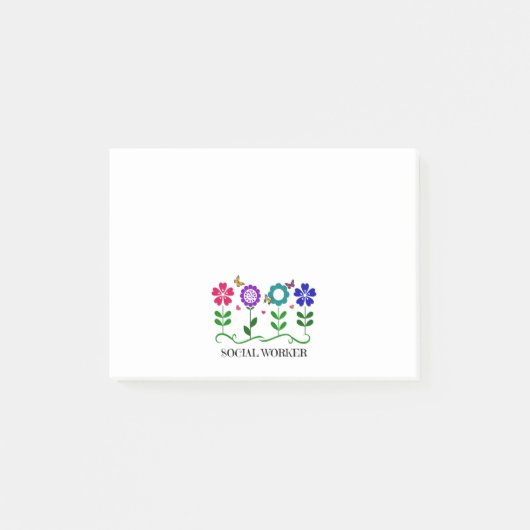 Sociale Arbeider.. Bloemen, Harten en Butterflies Post-it® Notes (Voorkant)