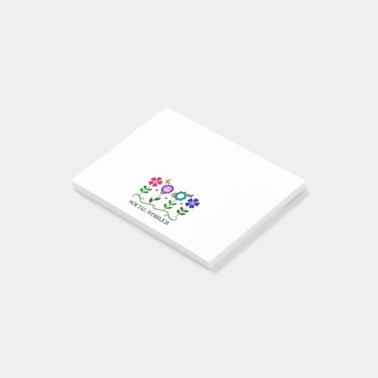 Sociale Arbeider.. Bloemen, Harten en Butterflies Post-it® Notes (Schuin)