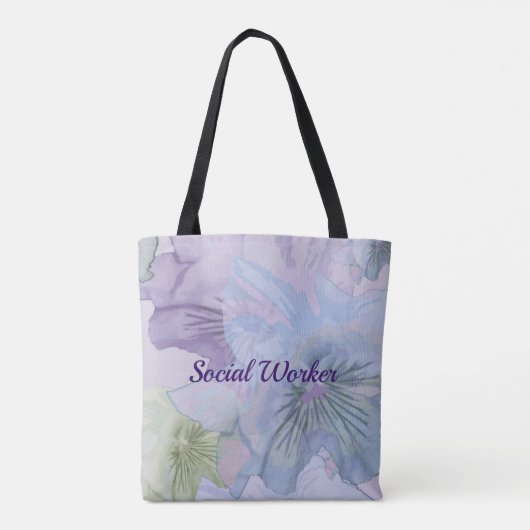 Sociale Arbeider, pastelflorale achtergrond Tote Bag (Achterkant)