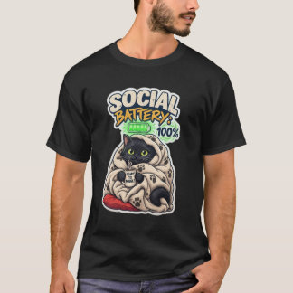 Sociale Batterij 100% Volledig Opgeladen Zwarte Ka T-shirt