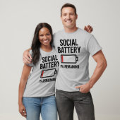 Sociale batterij 1% blijft grappig introvert t-shirt (Unisex)