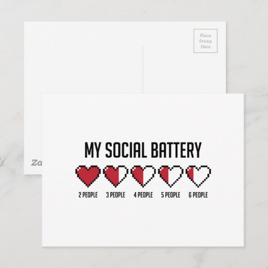 Sociale batterij 1 briefkaart (Voorkant / Achterkant)