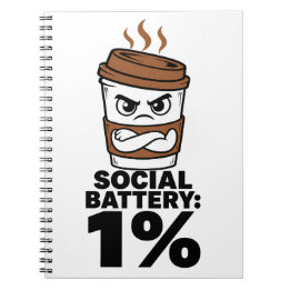 Sociale Batterij 1% Grappig Introvert Dagboek Notitieboek