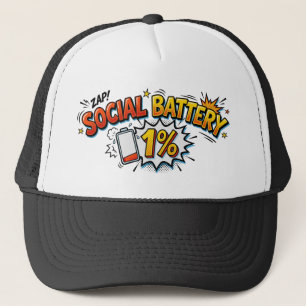 Sociale Batterij 1% Grappige Introvert Strip Trucker Pet