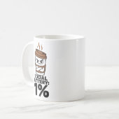 Sociale Batterij 1% Mok Fun cadeau voor Introvert (Voorkant links)