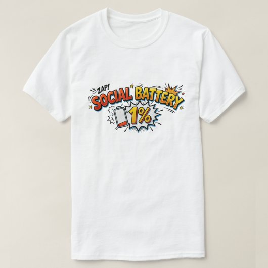 Sociale Batterij 1 Procent Grappige Introvert Comi T-shirt (Design voorkant)