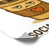 Sociale batterij 1 procent grappige koffie introve poster (Hoek)
