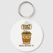 Sociale batterij 1 procent grappige koffie introve sleutelhanger (Voorkant)