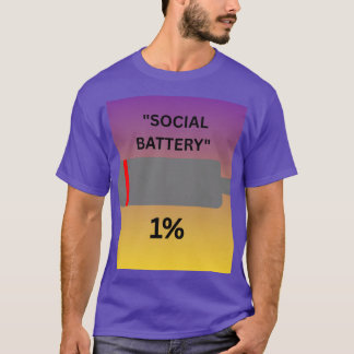 Sociale Batterij 1 Procent Laag Grappige Introvert T-shirt