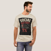 Sociale batterij: 1% t-shirt (Voorkant volledig)