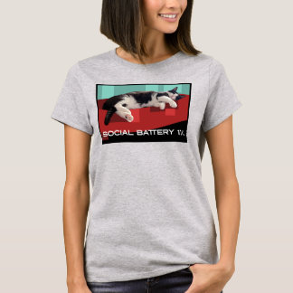 Sociale Batterij 1% Tuxedo Kat Meme – Slaperige Ka T-shirt