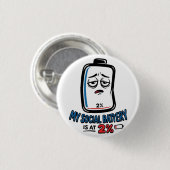 Sociale Batterij 2% - Pinback Knop Ronde Button 3,2 Cm (Voorkant /achterkant)