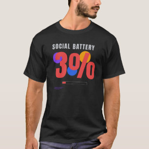 Sociale Batterij 3% – Grappig Introvert Tech Desig T-shirt