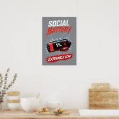 Sociale Batterij Extreem Laag – Grappige Introvert Poster (Keuken)