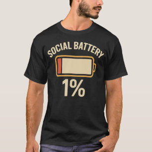 sociale batterij grappige introverte sociale praat t-shirt