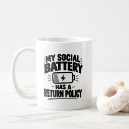 Sociale Batterij Humor Mijn Sociale Batterij Keert Koffiemok