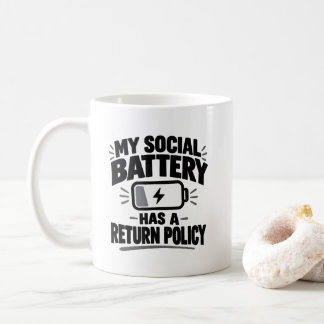 Sociale Batterij Humor Mijn Sociale Batterij Keert Koffiemok