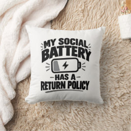 Sociale Batterij Humor Mijn Sociale Batterij Keert Kussen