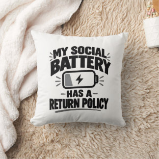 Sociale Batterij Humor Mijn Sociale Batterij Keert Kussen