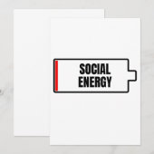 Sociale batterij Introvert. Kaart (Voorkant / Achterkant)