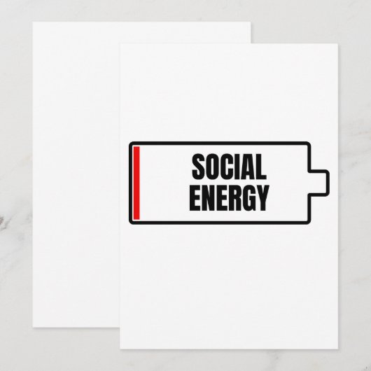 Sociale batterij Introvert. Kaart (Voorkant / Achterkant)